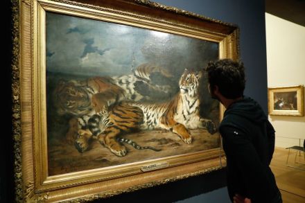 delacroix Jeune tigre jouant avec sa mère Young Tiger Playing With Its Mother