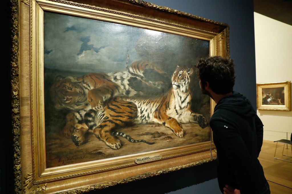 delacroix Jeune tigre jouant avec sa mère Young Tiger Playing With Its Mother