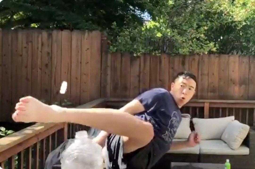 andrew yang bottle cap challenge