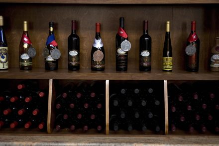 Award winning bottles of wine