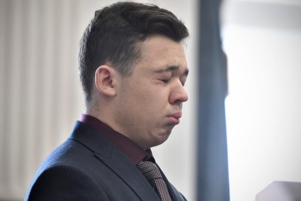 Kyle Rittenhouse reacts to "not guilty" verdict (Getty Images)