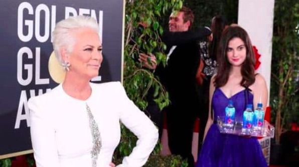 Jamie Lee Curtis and the Fiji Water girl (Screenshot: Jamie Lee Curtis Instagram)
