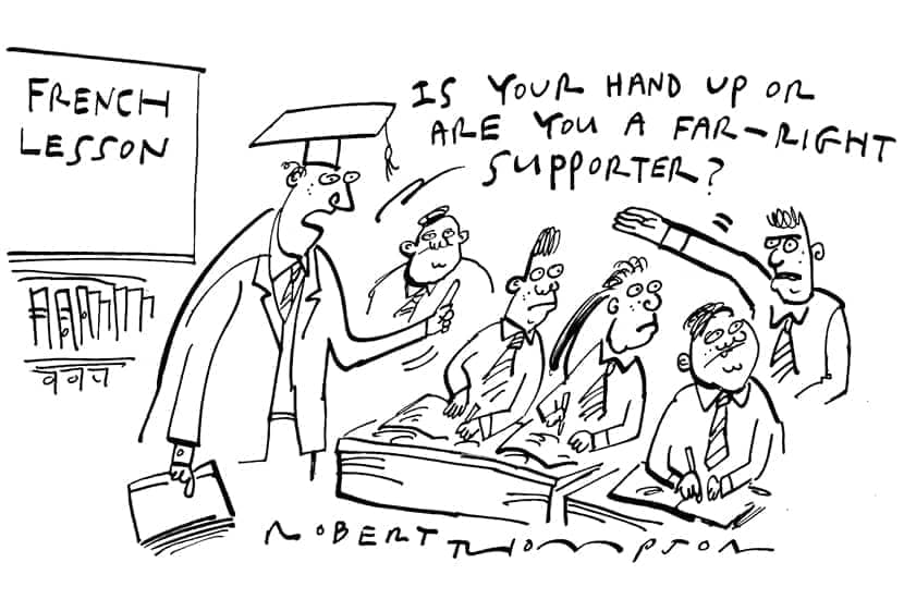 Is your hand up or are you a far-right supporter?