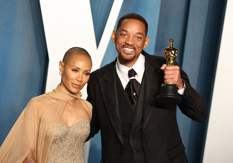 Will Smith celebrates his Oscar win