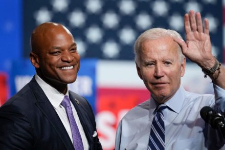 Maryland Democratic gubernatorial candidate Wes Moore and U.S. President Joe Biden (Drew Angerer/Getty Images)