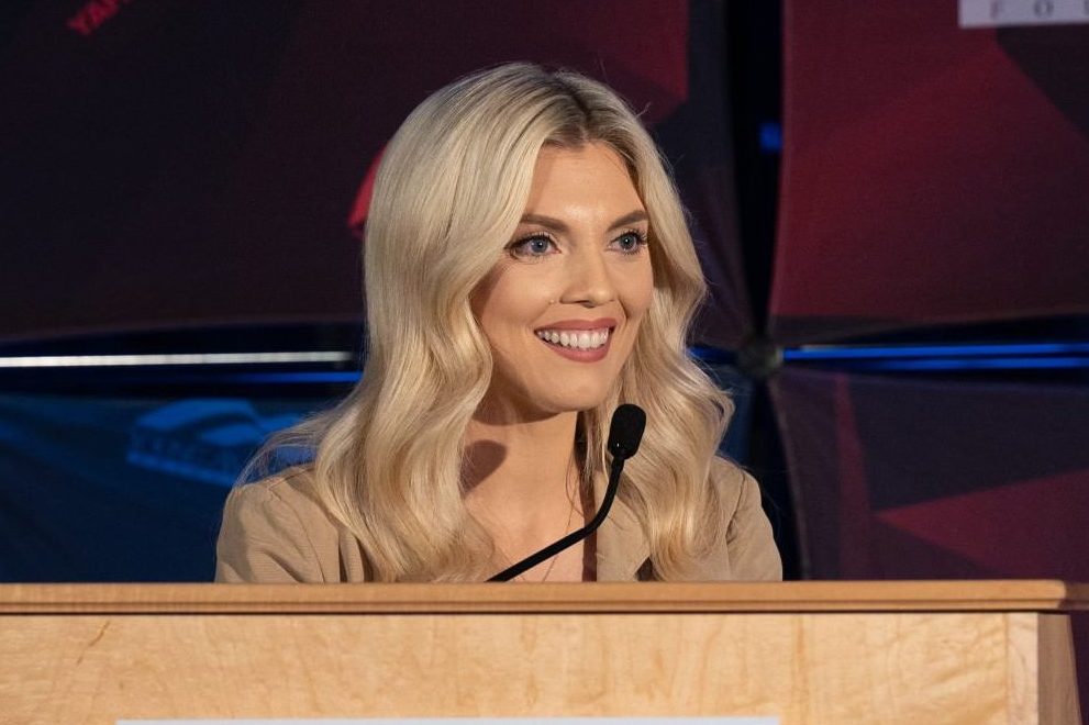 Liz Wheeler speaks at James Madison University