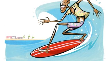 barack obama surfing