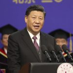 ccp Chinese President Xi Jinping delivers a speech during a ceremony at Tsinghua University ceremony (KENZABURO FUKUHARA/AFP via Getty Images)