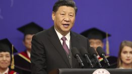 ccp Chinese President Xi Jinping delivers a speech during a ceremony at Tsinghua University ceremony (KENZABURO FUKUHARA/AFP via Getty Images)