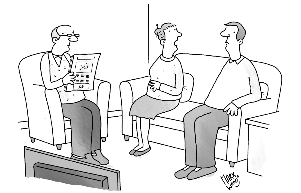 I forget, are we living with you, or are you still living with us?