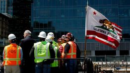 High-speed rail construction site in San Francisco, California
