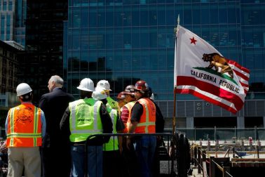 High-speed rail construction site in San Francisco, California