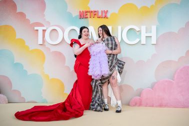 Lena Dunham and Megan Stalter at "Too Much" screening in the UK (Getty)