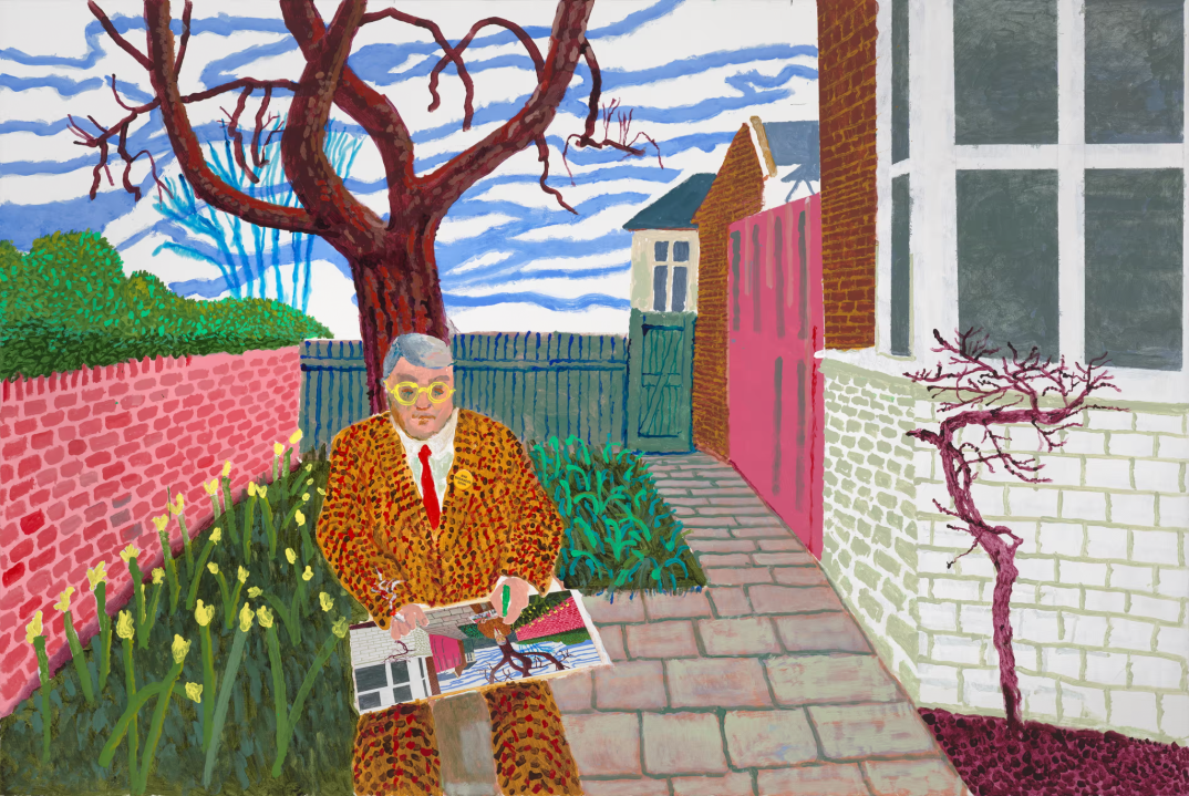 'Play within a Play within a Play and Me with a Cigarette', 2024-2025, by David Hockney. Photograph: Jonathan Wilkinson/David Hockney, © Jonathan Wilkinson