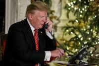 President Trump tracks Santa in 2018 (Getty)