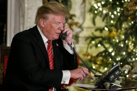 President Trump tracks Santa in 2018 (Getty)