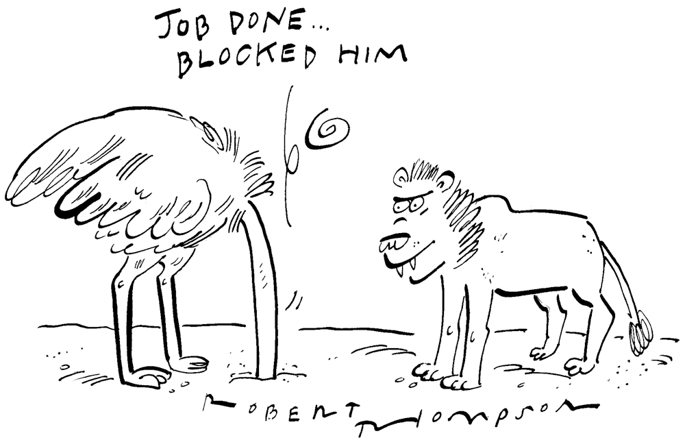 Job done… Blocked him