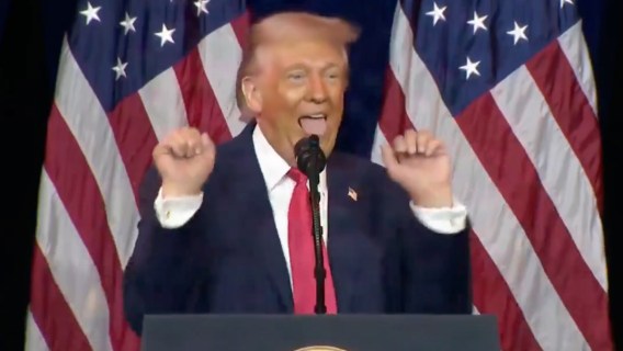 donald trump trans weightlifter impression