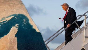 MIAMI, FLORIDA - MARCH 7: U.S. President Donald Trump arrives at Miami International Airport on March 7, 2026. President Trump returned to Miami after attending the Dignified Transfer of six US soldiers killed in Kuwait at the Dover Air Force Base in Dover, Delaware. (Photo by Roberto Schmidt/Getty Images)