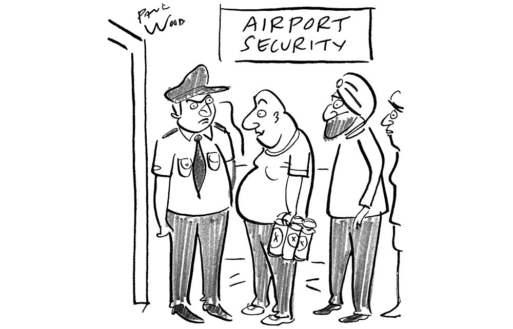 ‘I have a religious exemption that allows me to take a six-pack of lager onto the plane.’