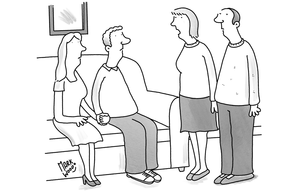 ‘We think you should know before it gets serious that our lives are too busy for grandchildren.’