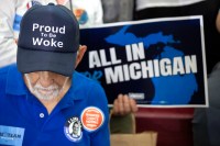 DETROIT, MICHIGAN - AUGUST 7: People attend a Michigan Democrats Unity Rally for Democrats who won their Primary election on August 7, 2026 in Detroit, Michigan. The rally brings together Michigan Democrat U.S. Senate Nominee Abdul El-Sayed, Michigan gubernatorial nominee and current Michigan Secretary of State Jocelyn Benson, and others. (Photo by Bill Pugliano/Getty Images)