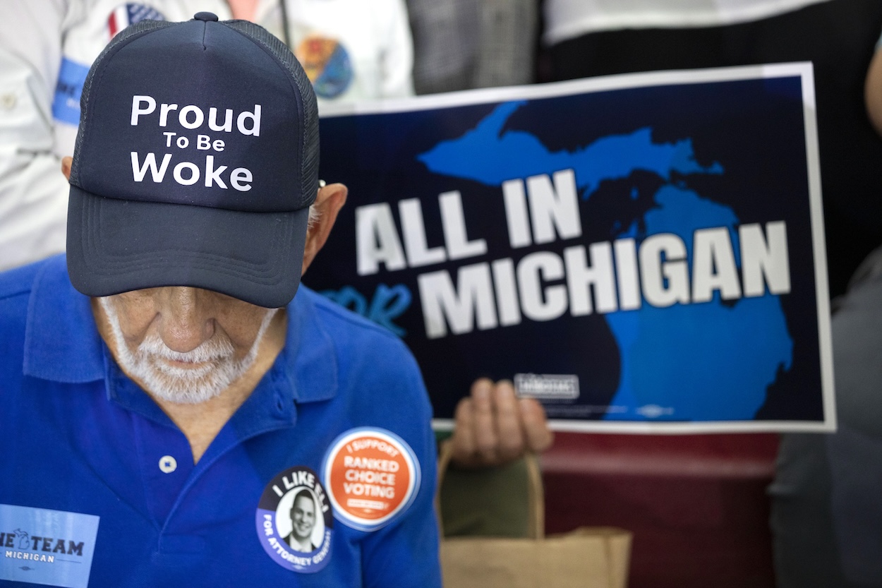 DETROIT, MICHIGAN - AUGUST 7: People attend a Michigan Democrats Unity Rally for Democrats who won their Primary election on August 7, 2026 in Detroit, Michigan. The rally brings together Michigan Democrat U.S. Senate Nominee Abdul El-Sayed, Michigan gubernatorial nominee and current Michigan Secretary of State Jocelyn Benson, and others. (Photo by Bill Pugliano/Getty Images)